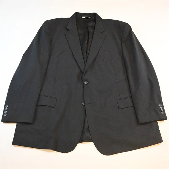 Pronto Uomo 54L 46x30 Charcoal Gray 100% Wool Mens Jacket Pants Suit